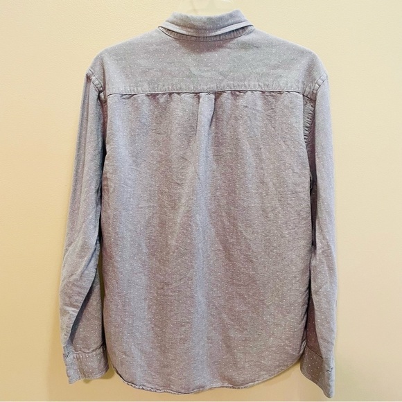 American Eagle Gray Dot Classic Fit Button Down Shirt Medium - Picture 5 of 7